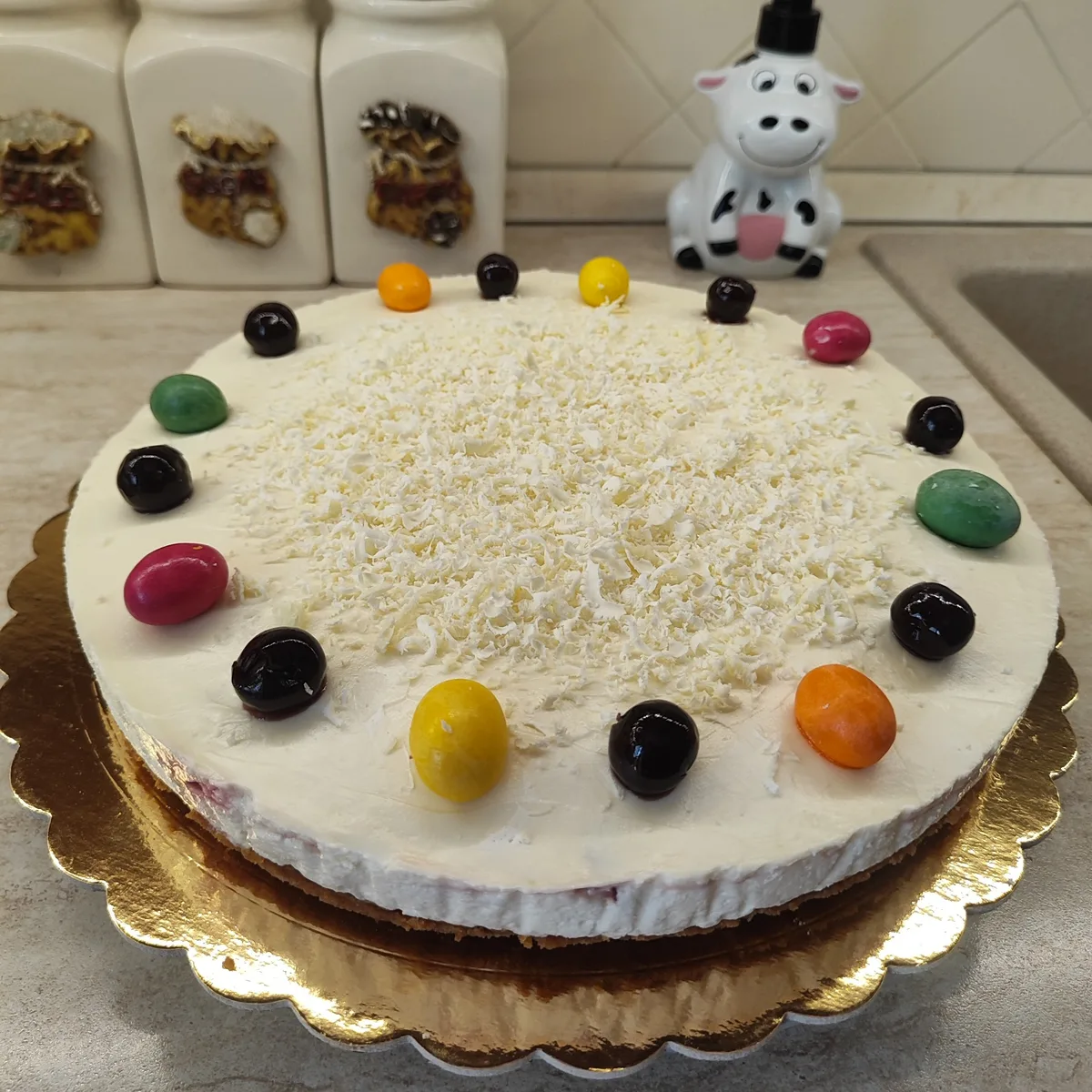 Cheesecake al cioccolato bianco e amarene